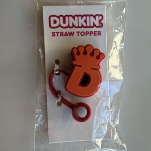 Dunkin Donuts DunKings Straw Topper Orange Crown D Logo Limited Edition NIP Men
